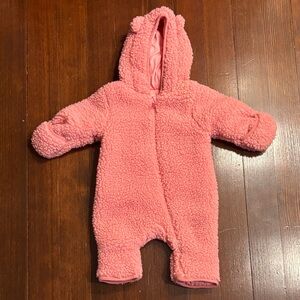 Wonder Nation Pink Fleece Baby Footie